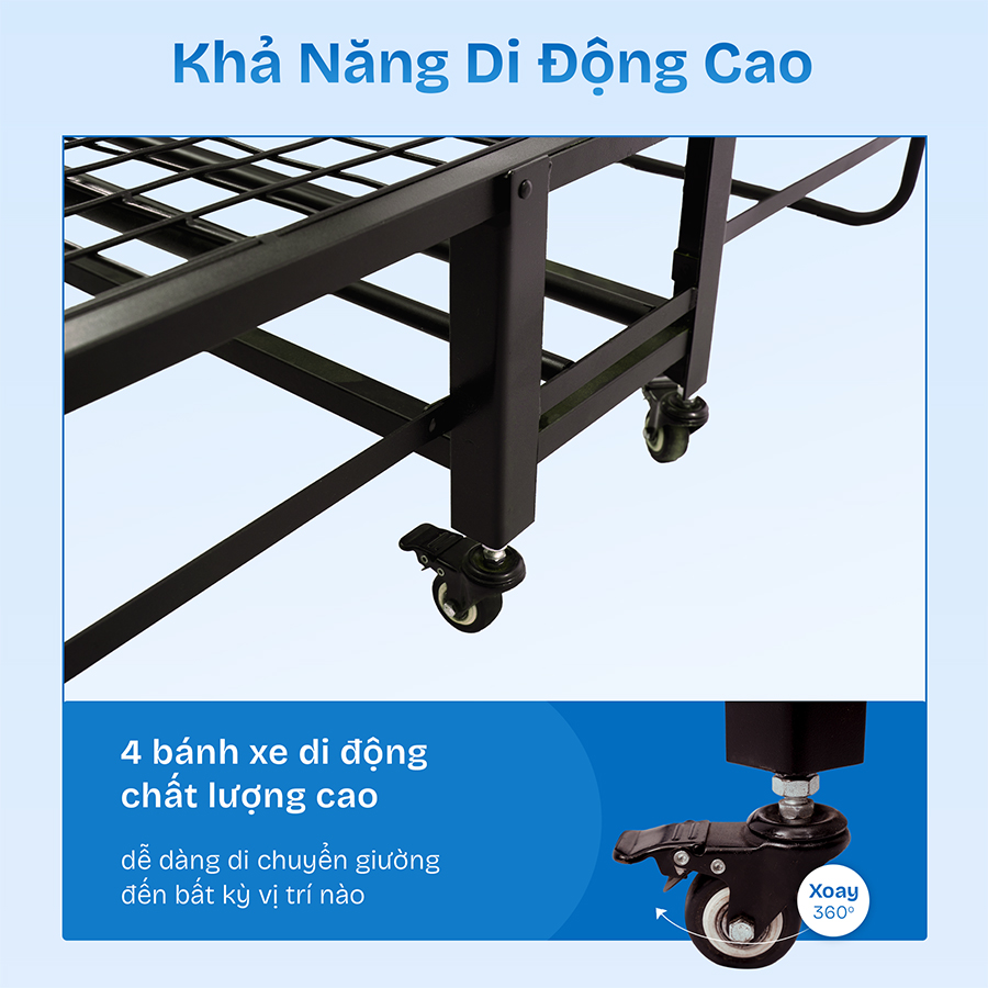 Giường Extra Bed Gấp Gọn Khách Sạn CHU MY – Thép Dày, Bền Bỉ
