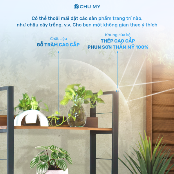 Kệ trang trí 5 tầng gỗ tràm CHU MY Kệ trang trí 5 tầng gỗ tràm CHU MY